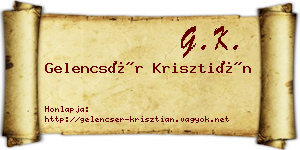 Gelencsér Krisztián névjegykártya